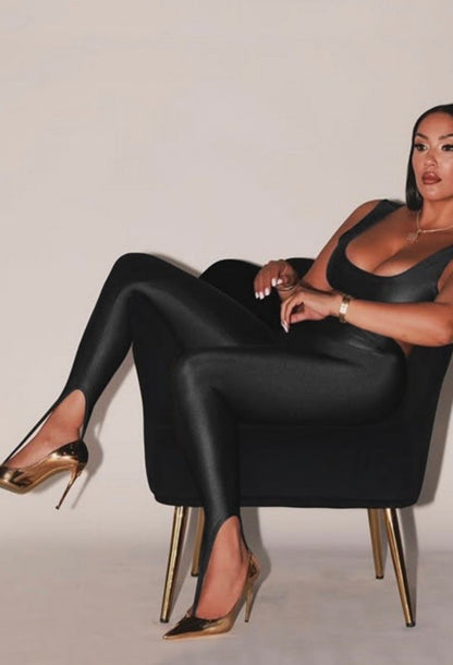 “Rum” Black High Waist Pants