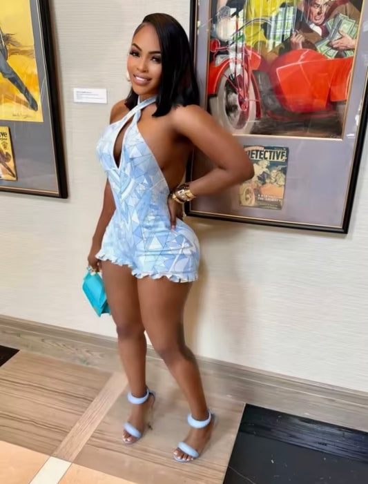 “Sexy Fish” Blue Romper