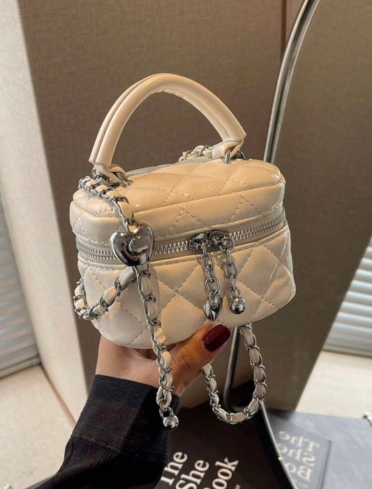 “Times Square” White Handbag
