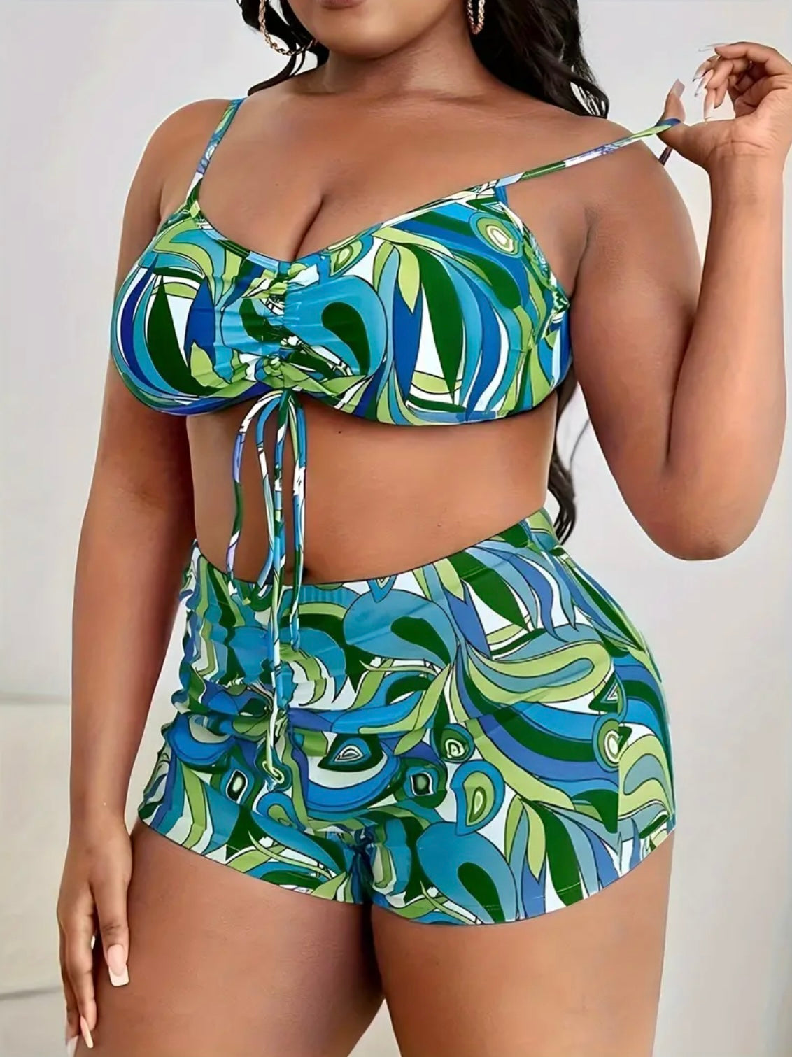 “Rio” Green 3 Piece Swim Suit