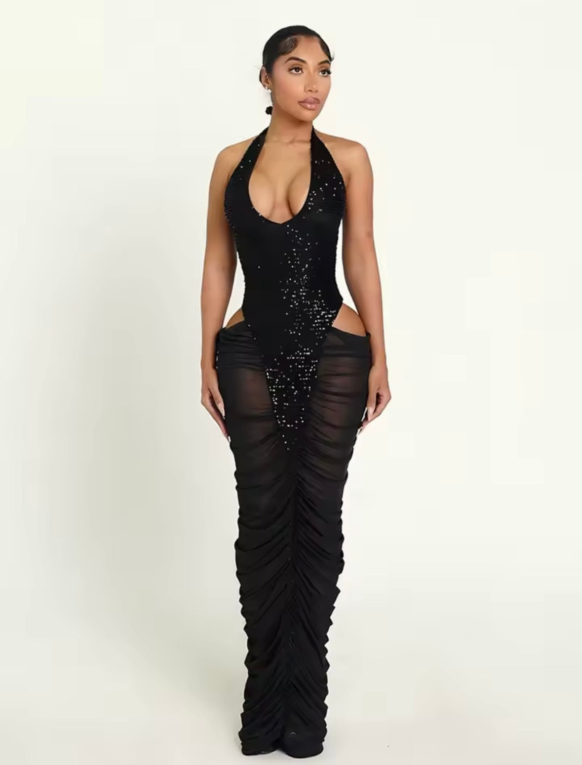 “Dazzling Goddess” Black Dress