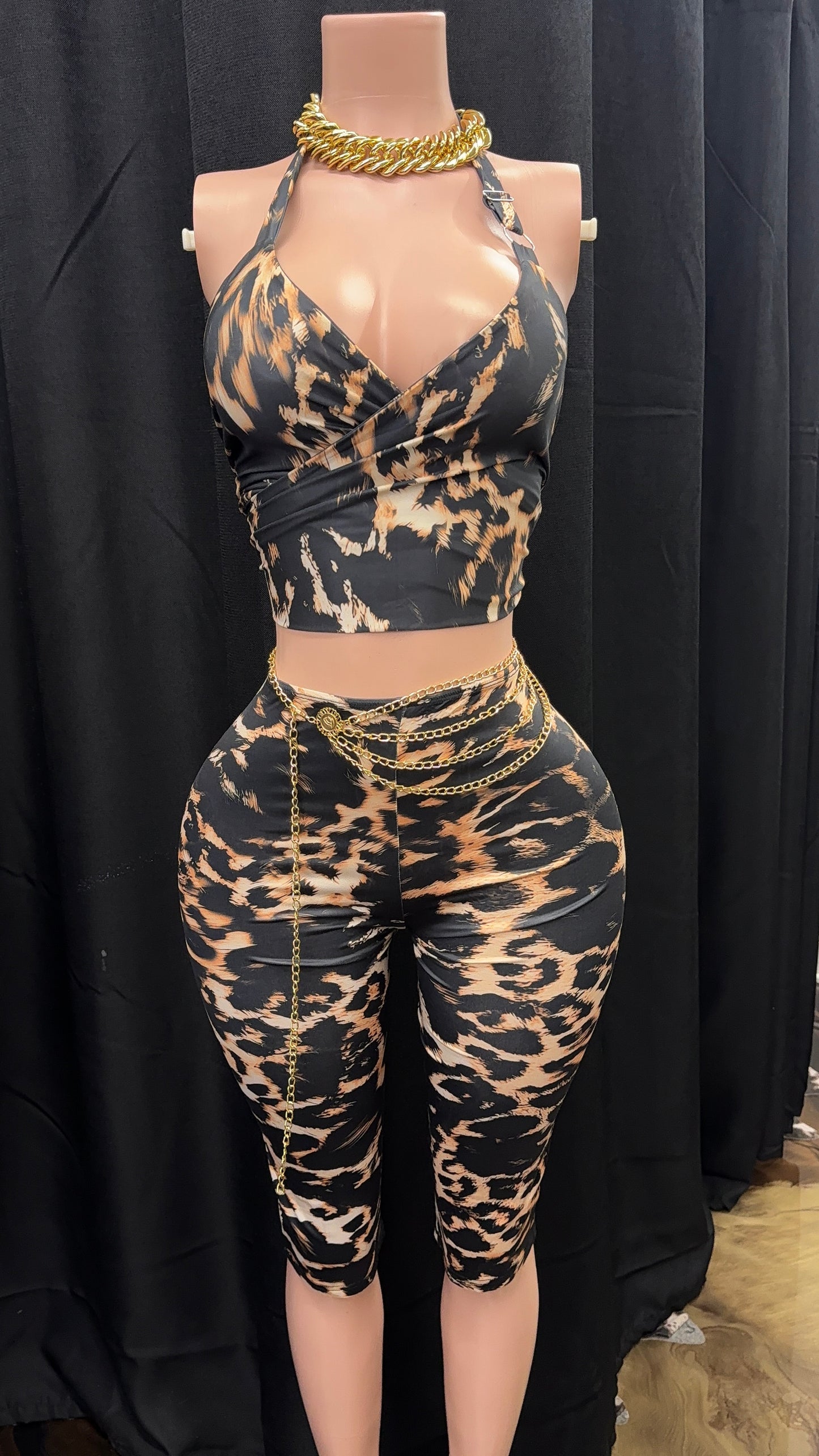 “Lesa Leopard” Black 2 Piece Set