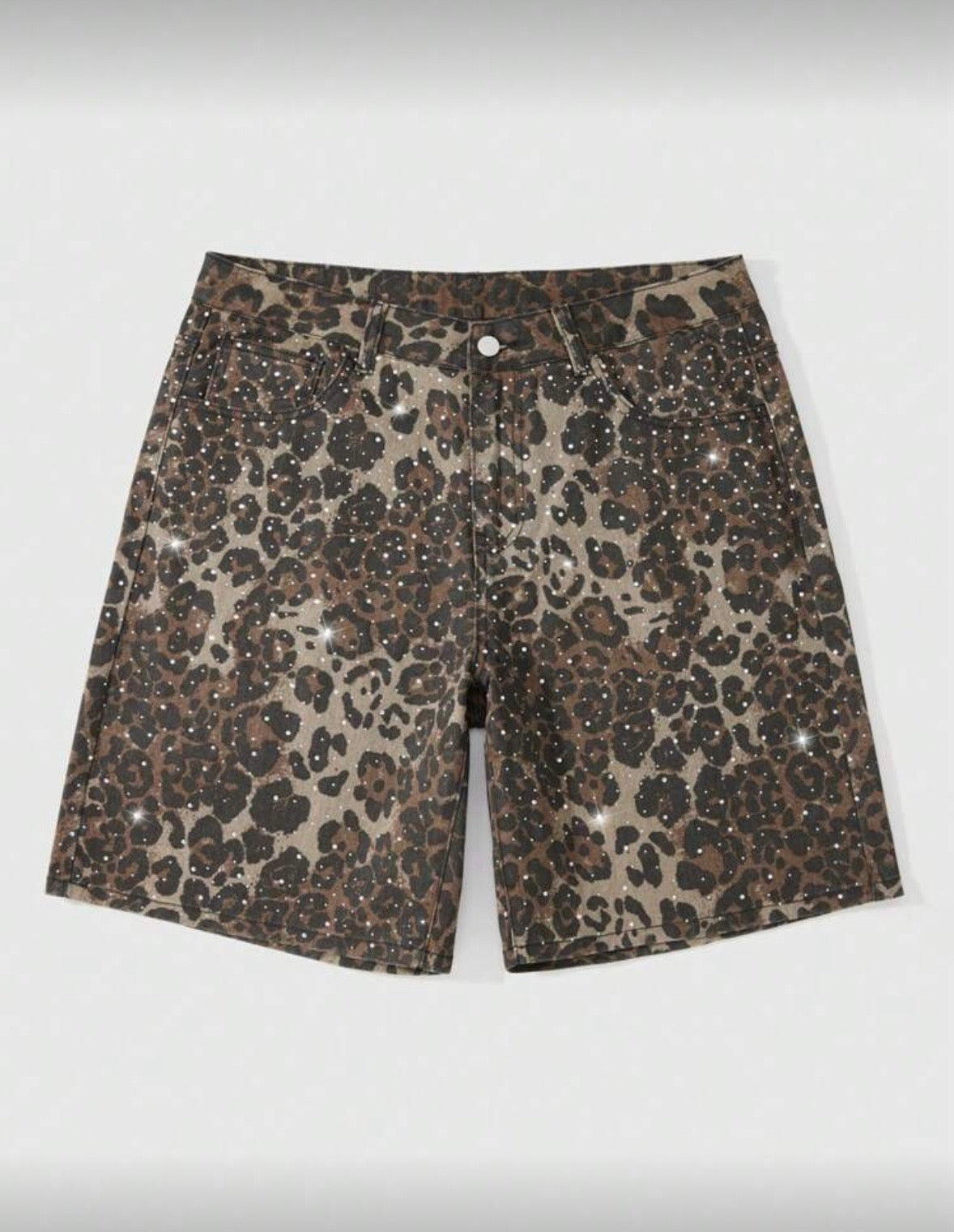 “Leopard Lane” Brown Jorts
