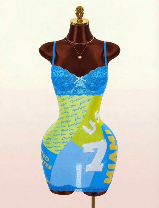 “Lakers Lace” Blue Dress