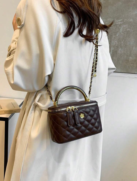 “Harlem Square” Brown Handbag