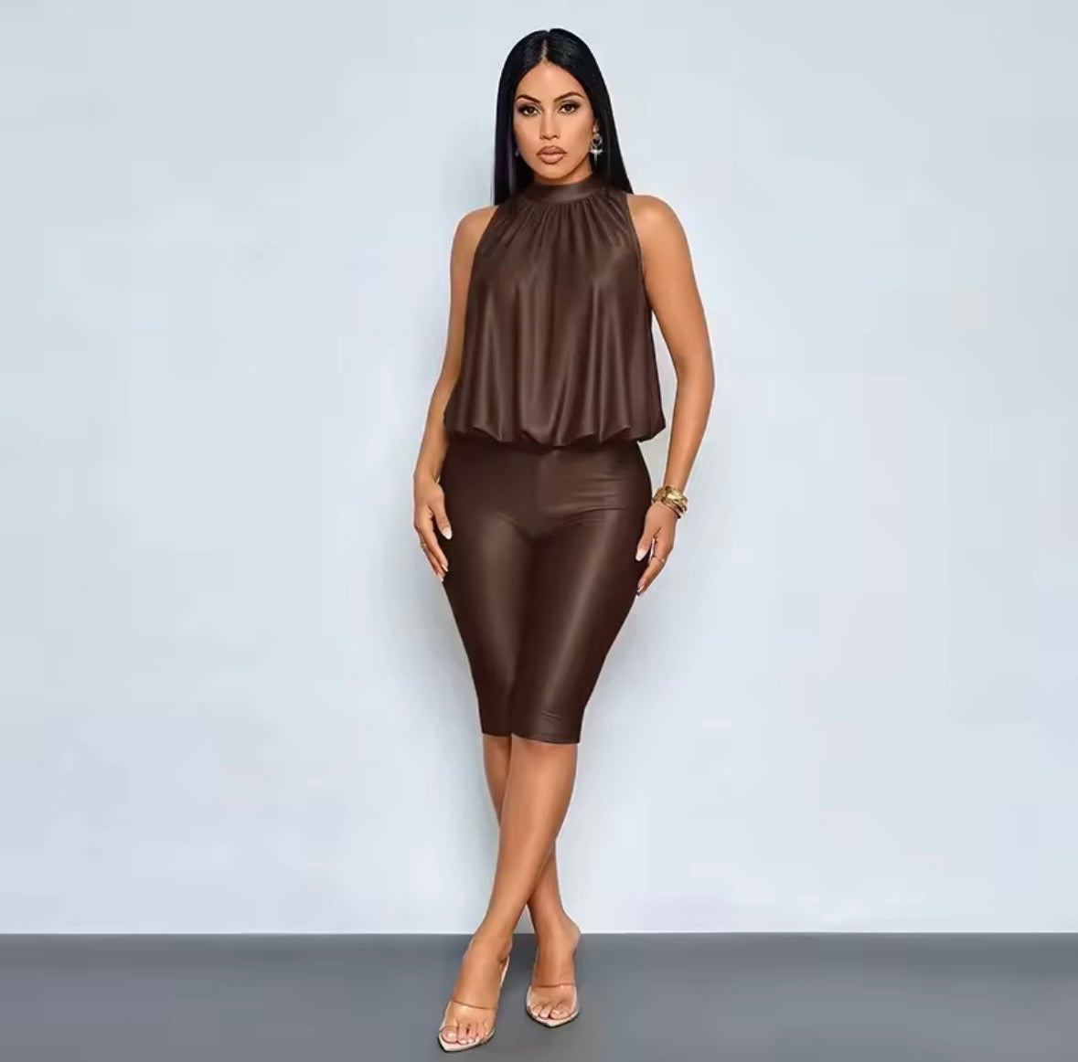 “Sweet Tea” Dark Brown Romper