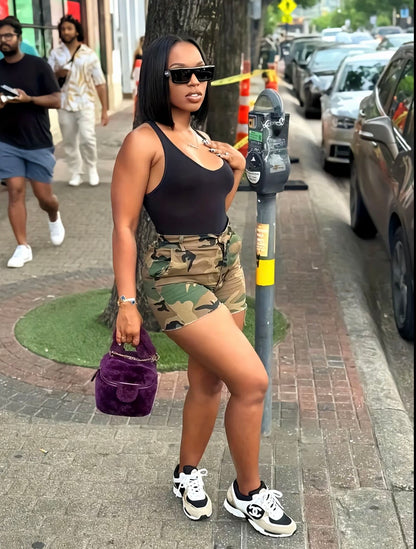 “Camille” Camo Shorts