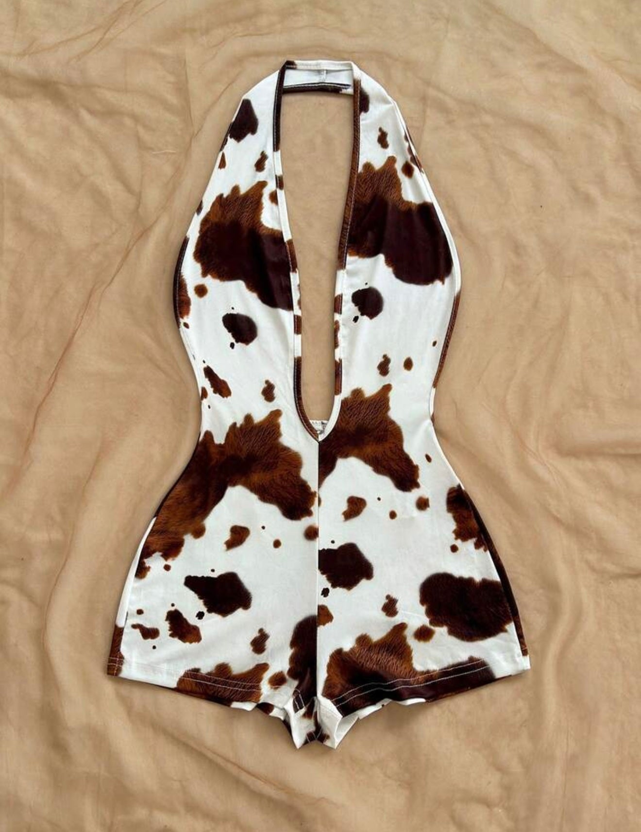 “Rodeo Gal” Cow Print Romper