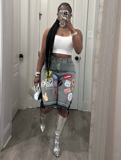 “Perky Patch” Jean Shorts