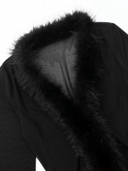 “Plush Persuasion” Red Furr Top