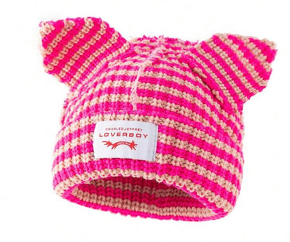 “LoverGirl” Pink Knit Hat