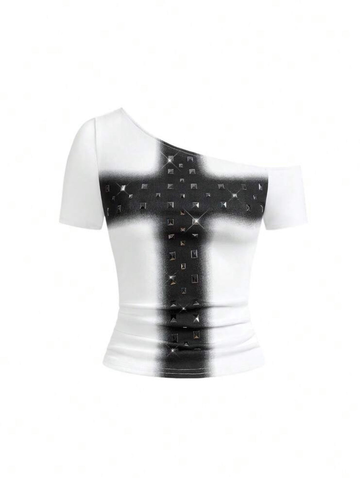 “Studded Cross” Grey Top
