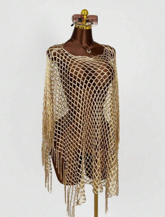 “Zora” Gold Swim Cover Up