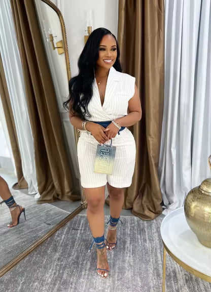 “Denim Denim” White 2 Piece Set