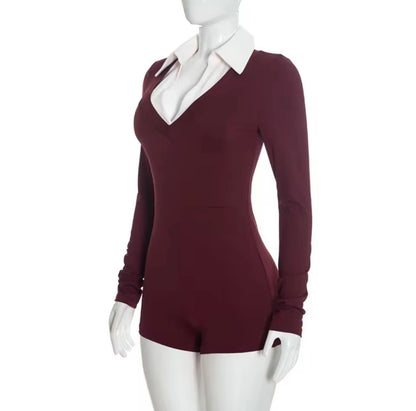 “Class in Session” Burgundy Romper