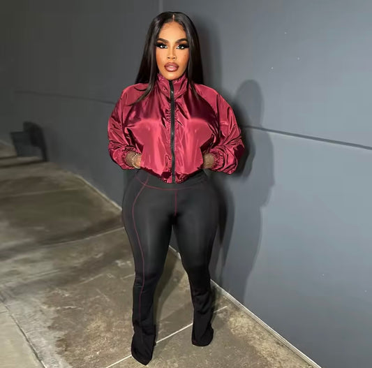 “Take Me Thru There” Burgundy 2 Piece Set