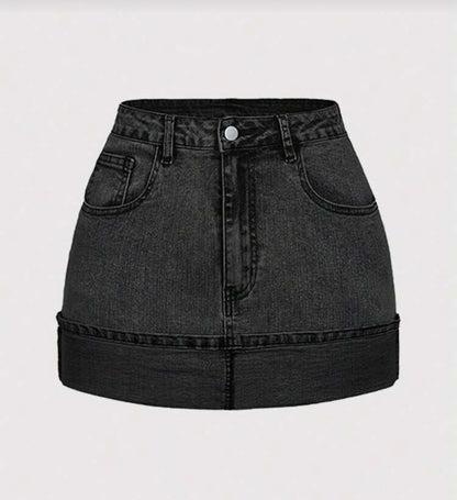 “Deanna” Brown Denim Skirt