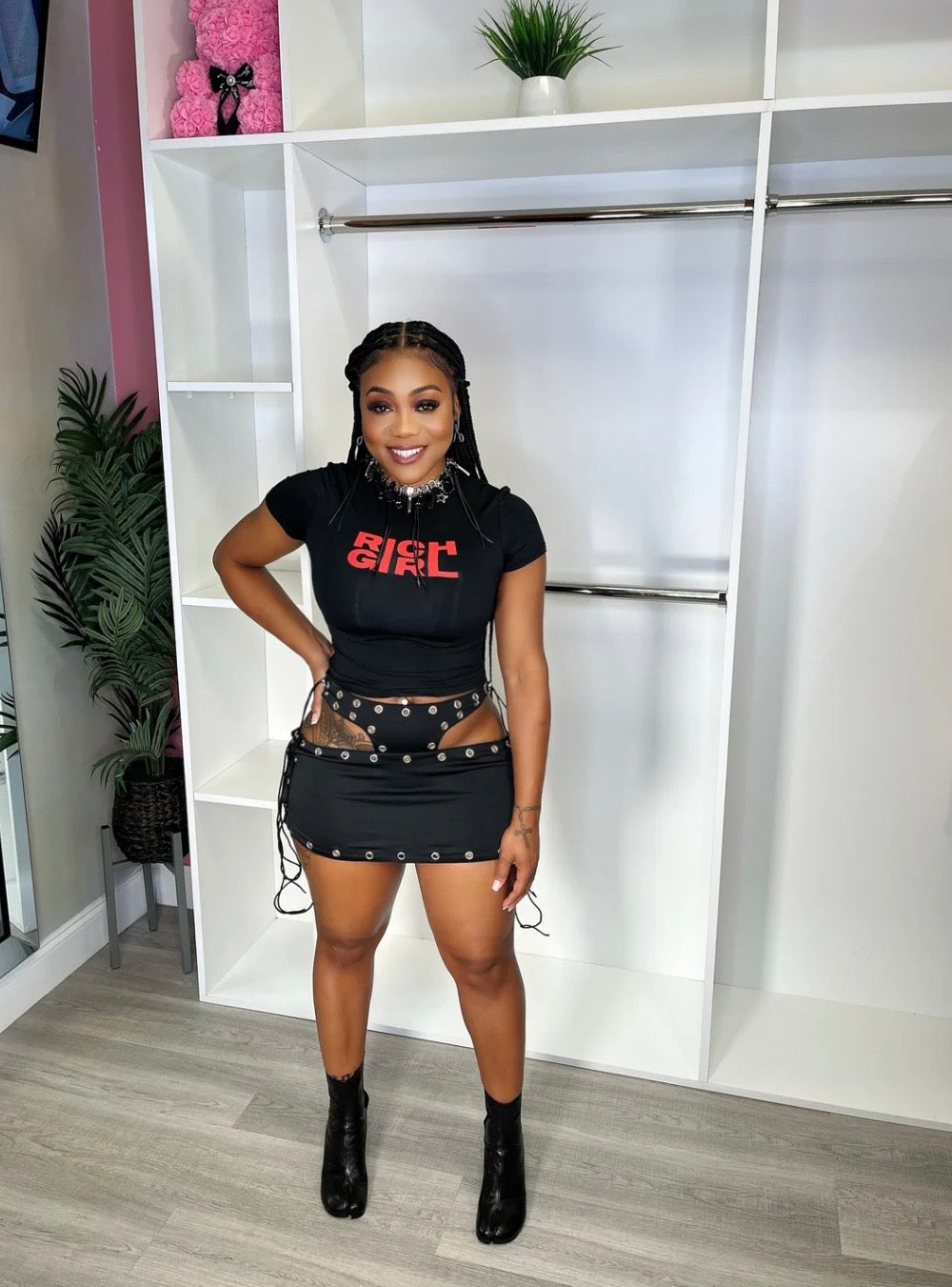 “Shot o Clock” Black Skirt