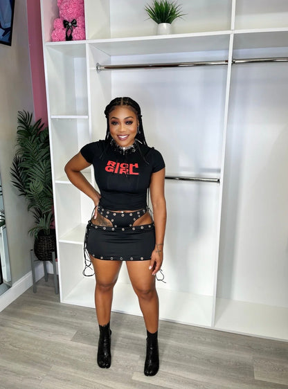 “Shot o Clock” Black Skirt