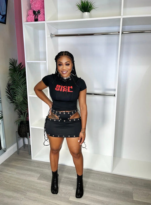 “Shot o Clock” Black Skirt