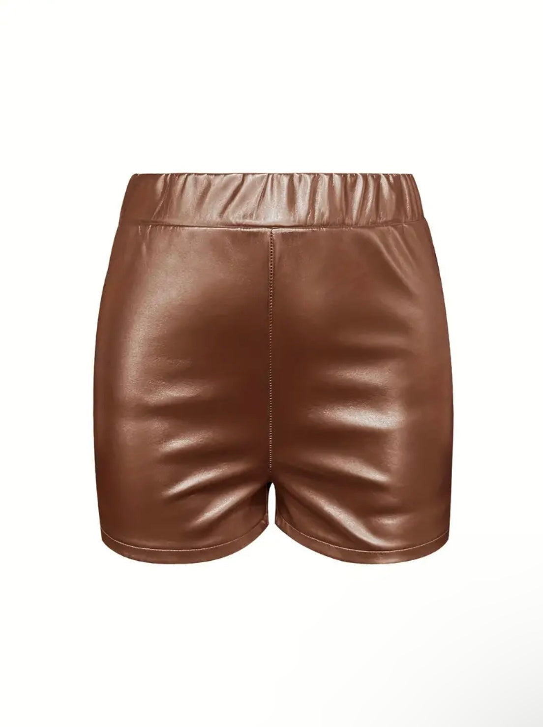 “Miguel” Brown Leather Shorts