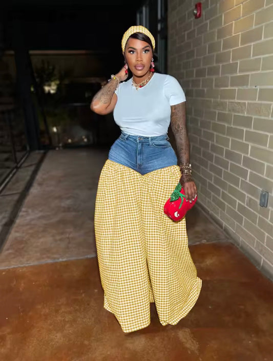 “Picnic Palazzo” Yellow Jeans