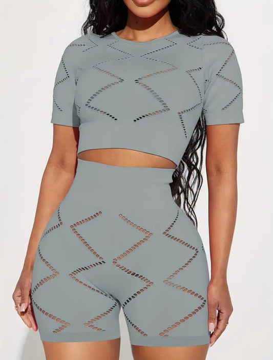 “Diamond Cut”-Grey 2 Piece Set