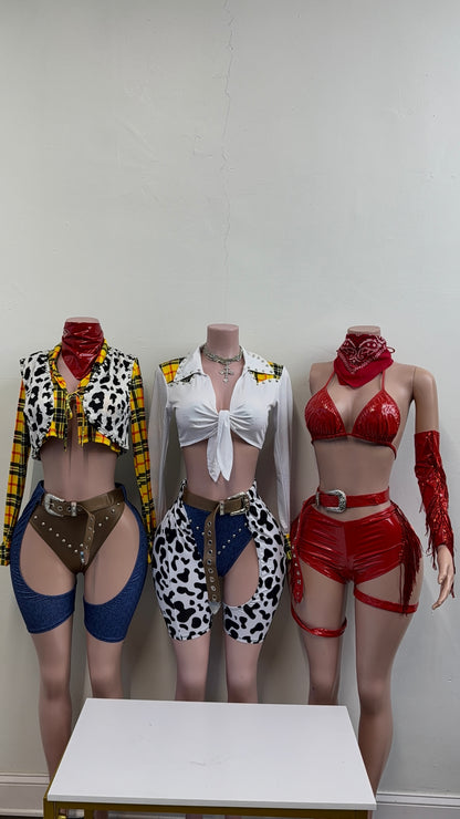 “Wild West Baddie” Red 5 piece Costume