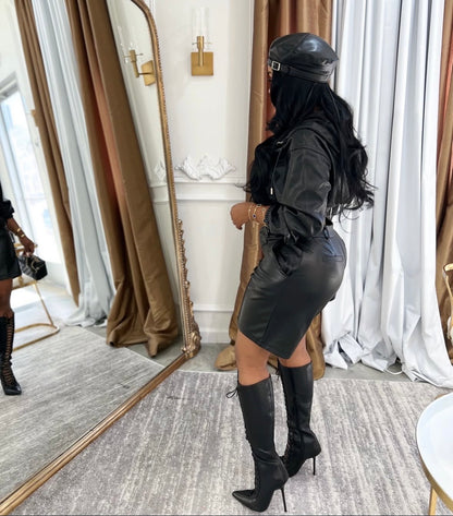 “London” Black Leather 2 Piece Set