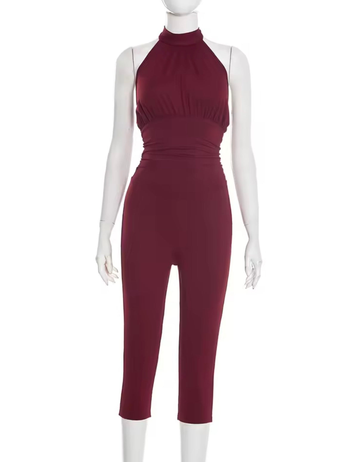 “Adora” Burgundy Romper