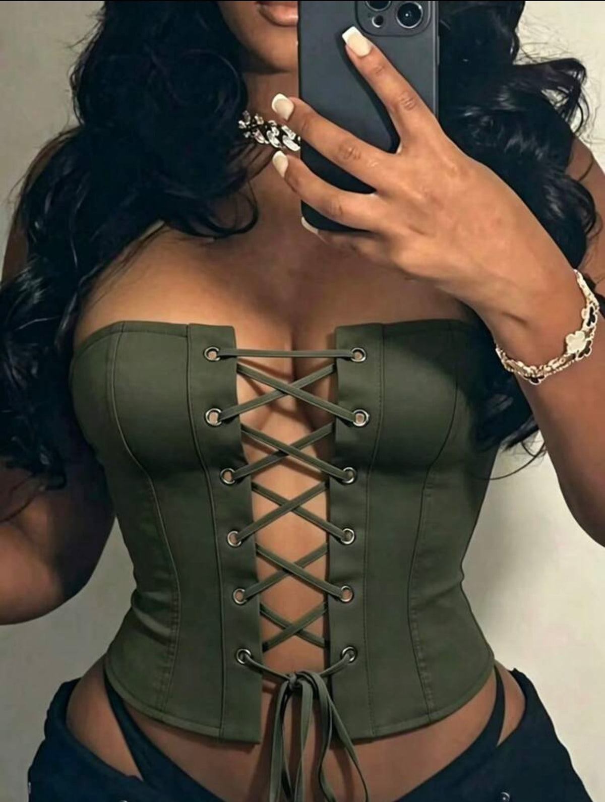 “Bondage Babe” Green Top