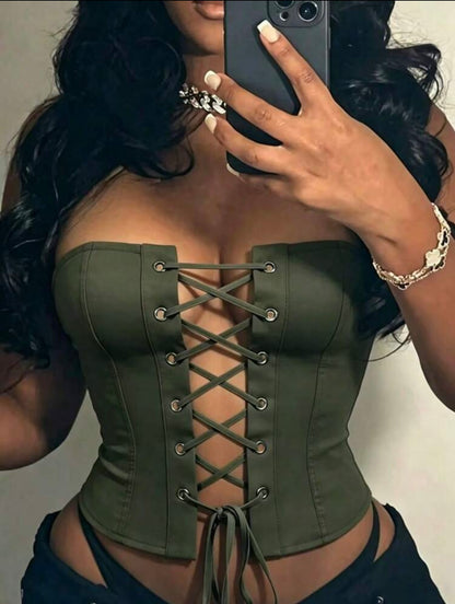 “Bondage Babe” Green Top
