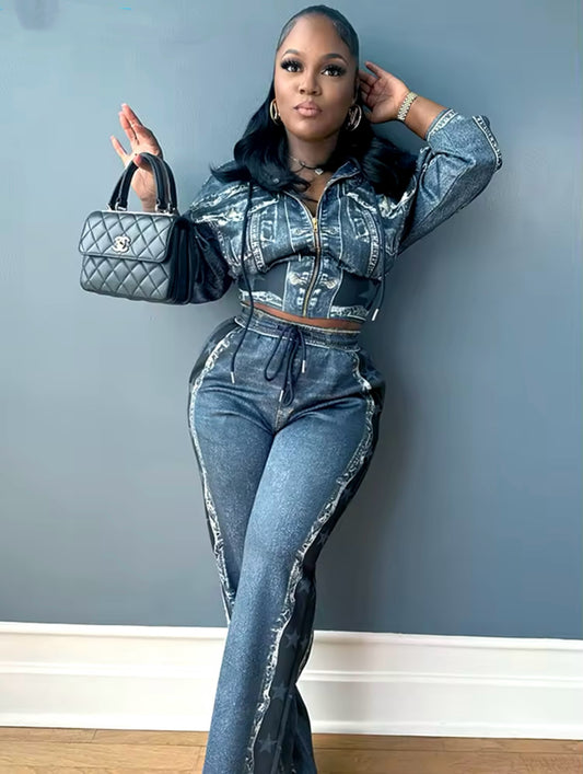 “Denim Illusion” 2 Piece Set