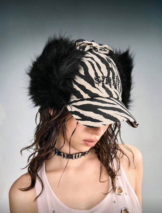 “Faux Furr” Zebra Hat