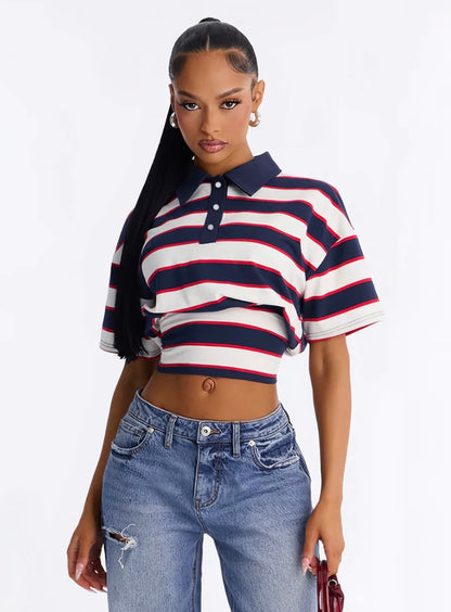 “Preppy Stripes” Multicolor Top