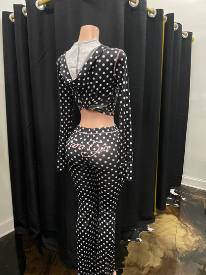 “Gia Is Me” Black Polka 2 Piece Set