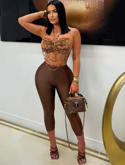 “Laya Leggings” Brown Shorts