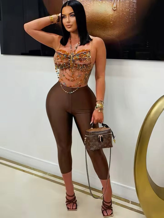 “Laya Leggings” Brown Shorts