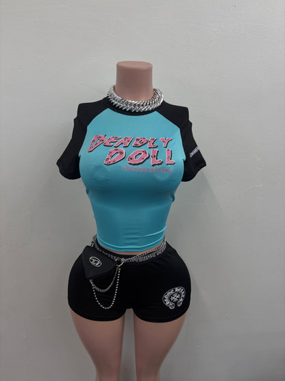 “Deadly Doll 2.0” Blue 2 Piece Set