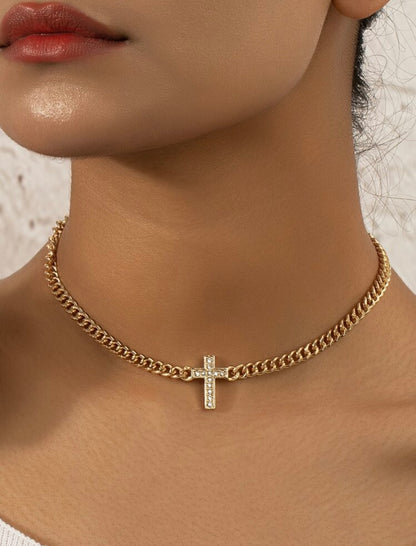 “Dainty Cross” Silver Necklace