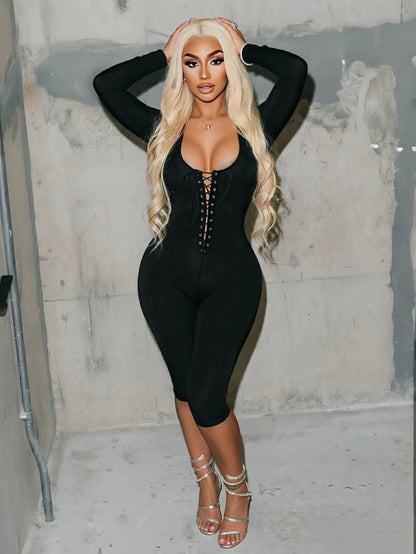 “Body Language” Black Romper