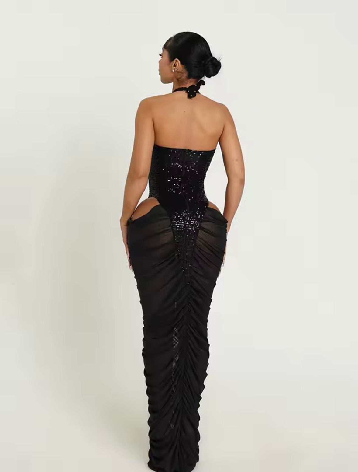 “Dazzling Goddess” Black Dress