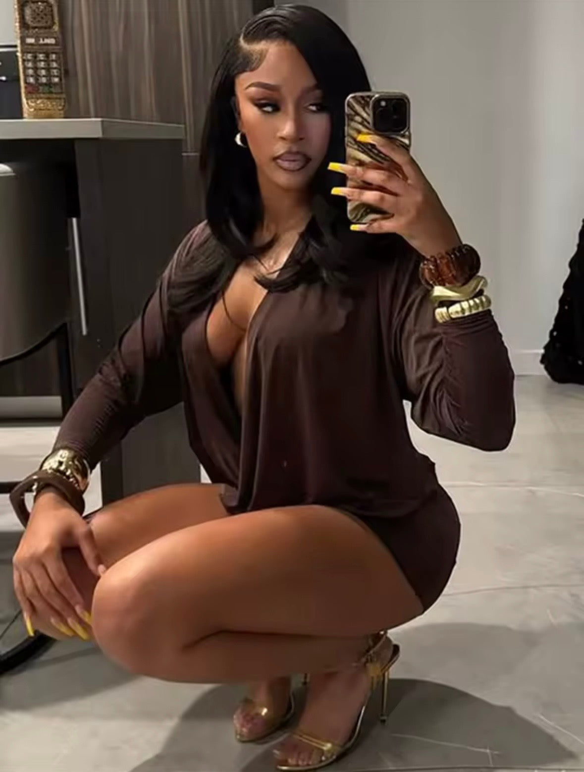 “Bronze Beauty” Brown Dress