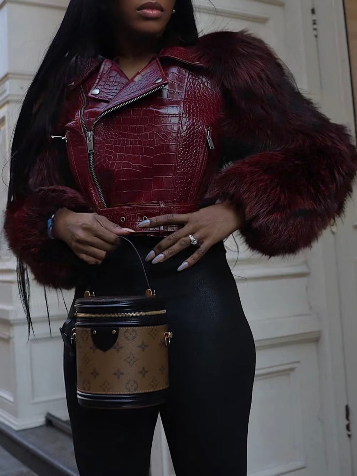 “Luxe Furr” Burgundy Jacket