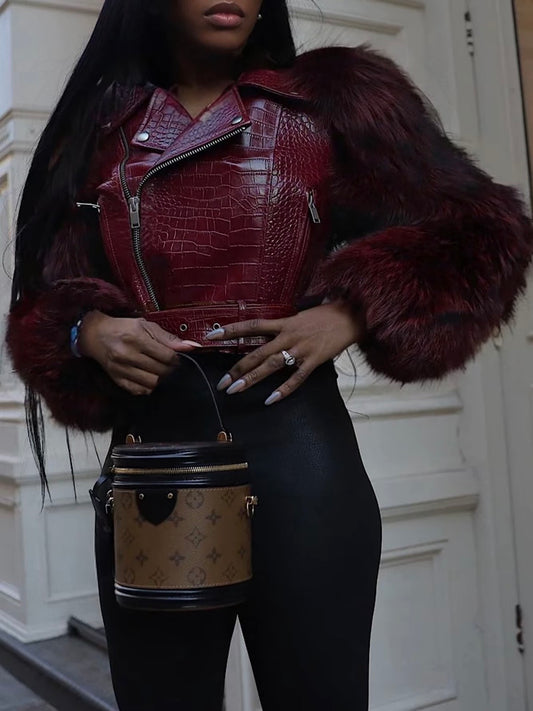 “Luxe Furr” Burgundy Jacket