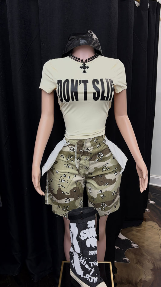 “Don’t Slip” Beige Top