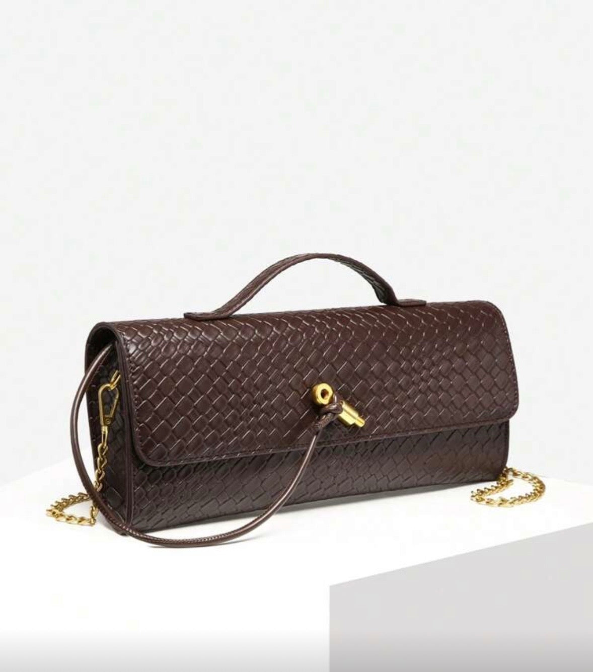 “Handle Up” Brown Handbag