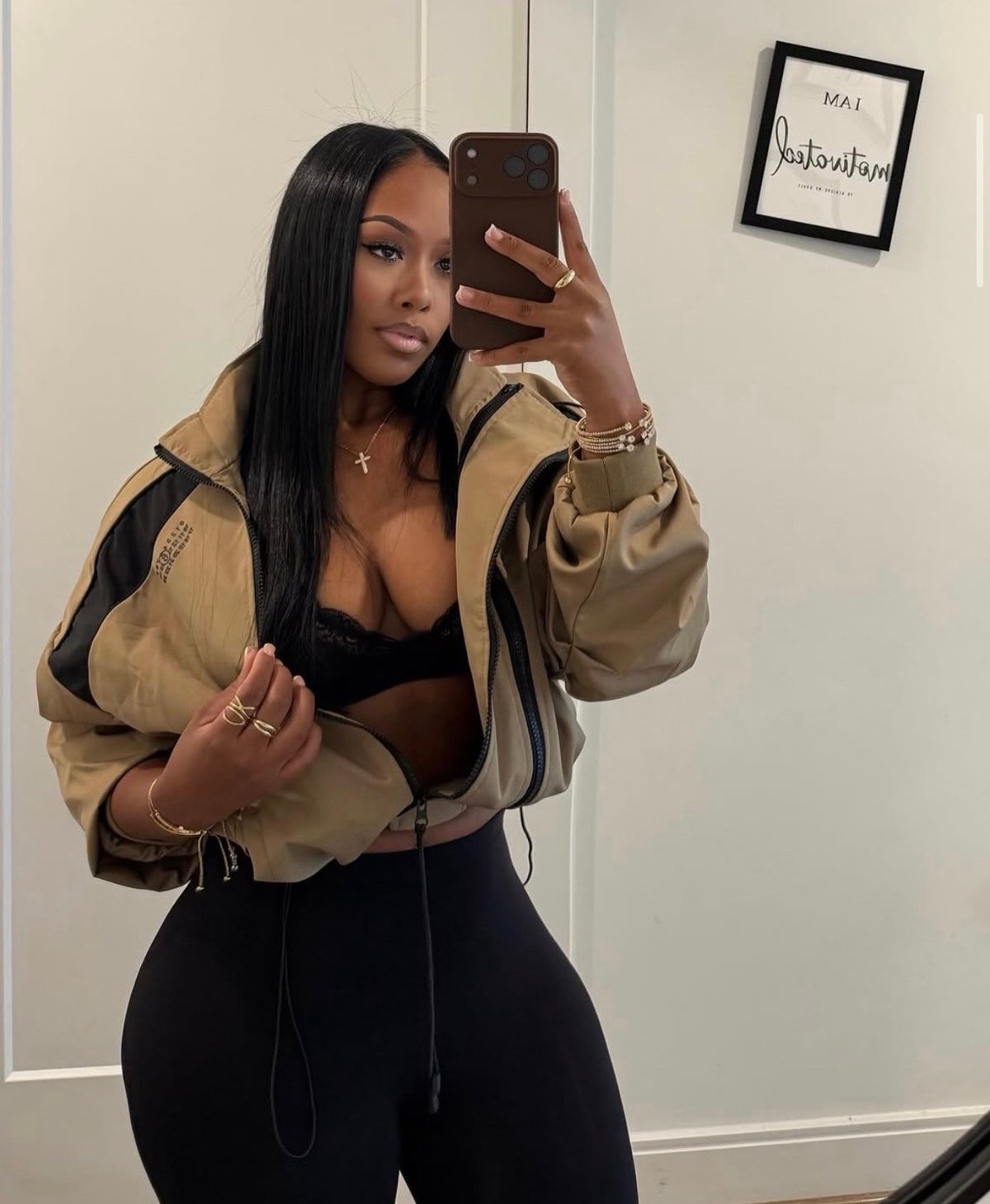 “Esha Double Zip” Black Jacket