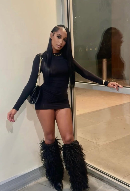 “Midnight Streak” Black Dress