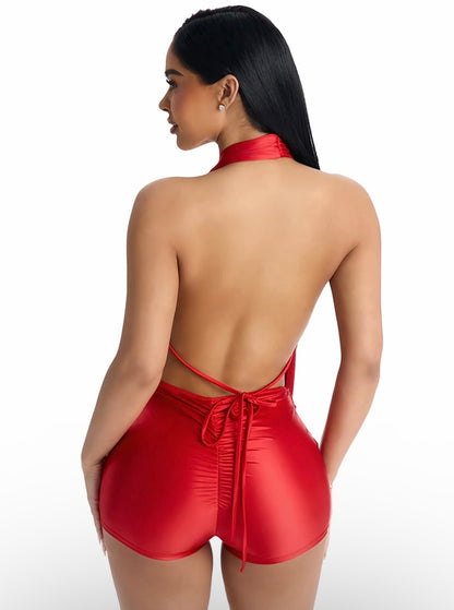 “Rakel” Brown Romper